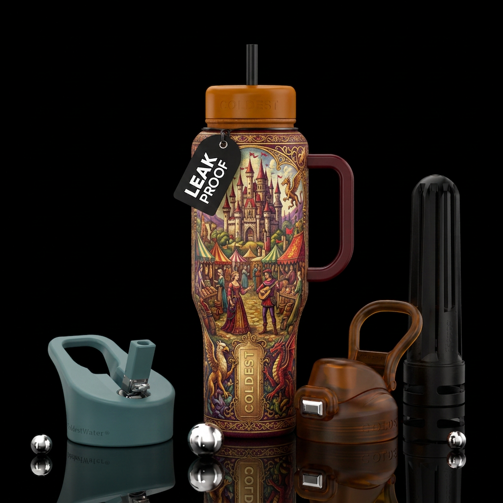 renaissance fair, water bottle design