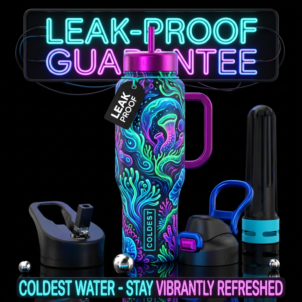 bioluminescent ocean water bottle design