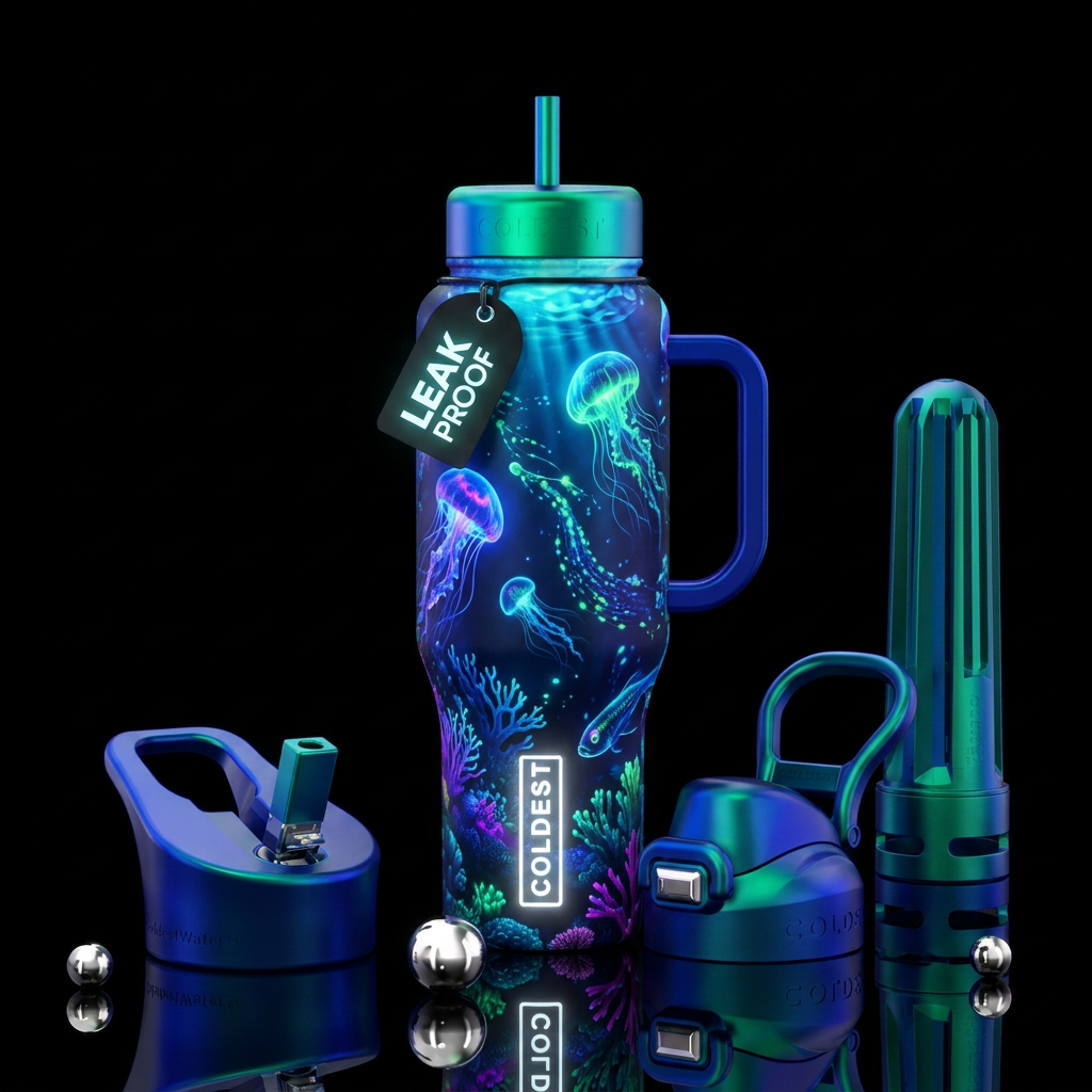 Glowie ocean water bottle design