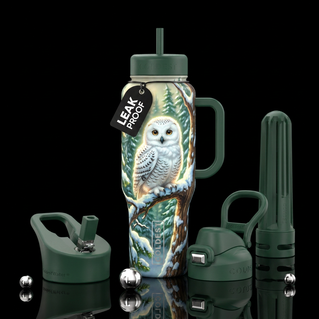 White owl 🦉 water bottle design