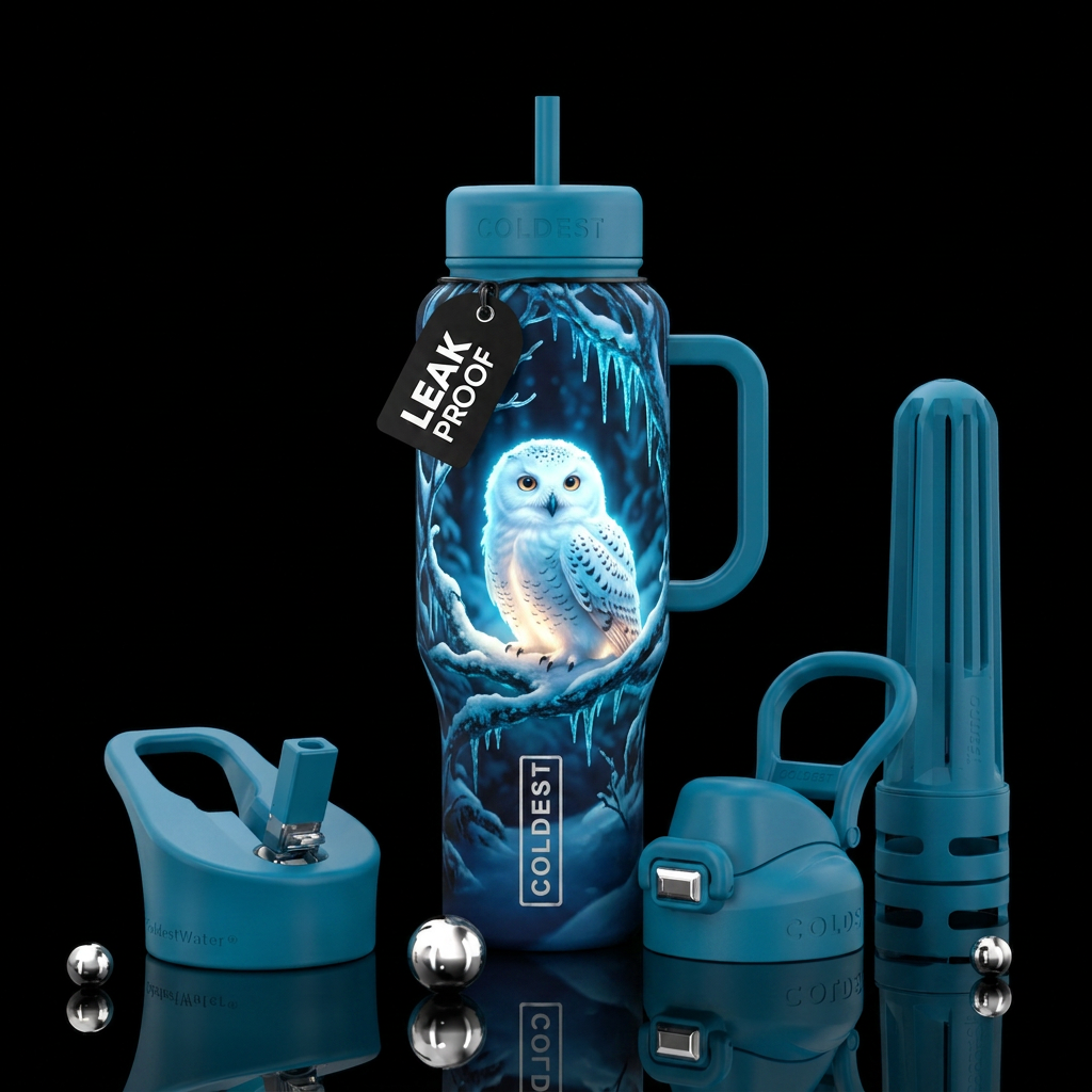 White owl 🦉 water bottle design