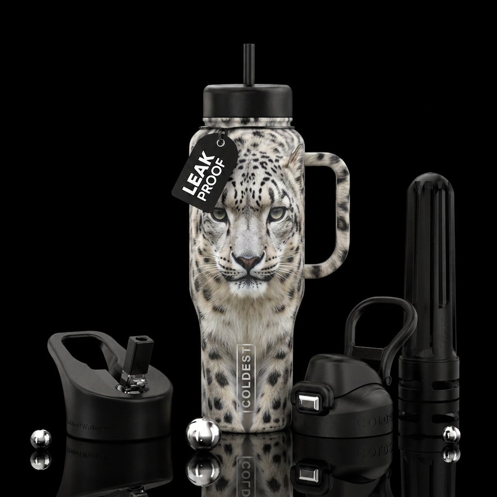 Snow leopard 🐆 water bottle design