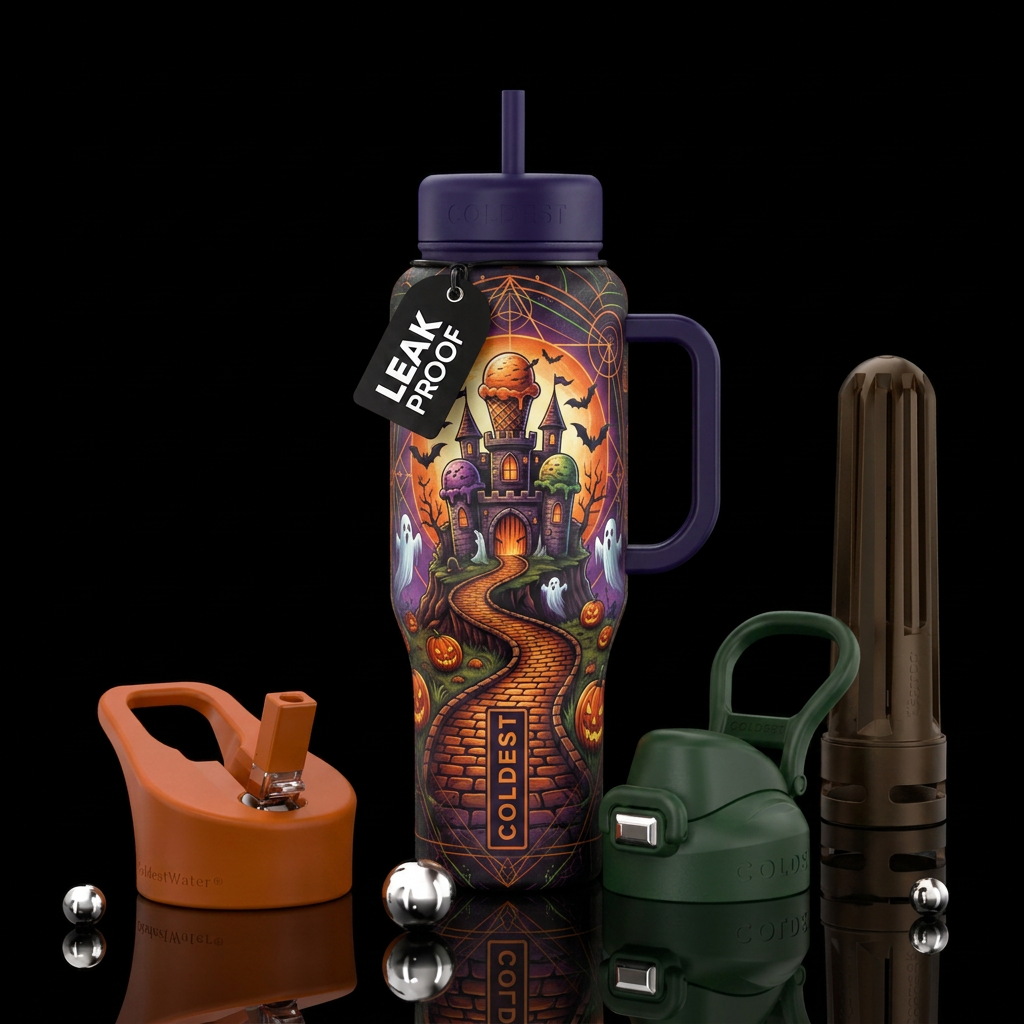 Ice cream castle water bottle design