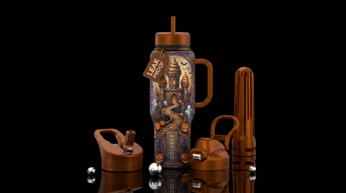 Ice cream castle hslloeeen water bottle design
