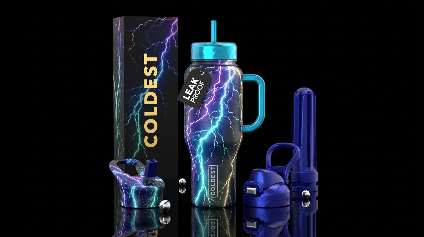 Glowie lightning water bottle design