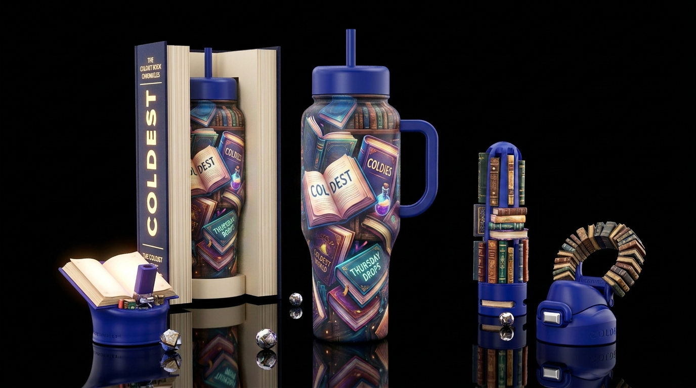 Coldest books water bottle design