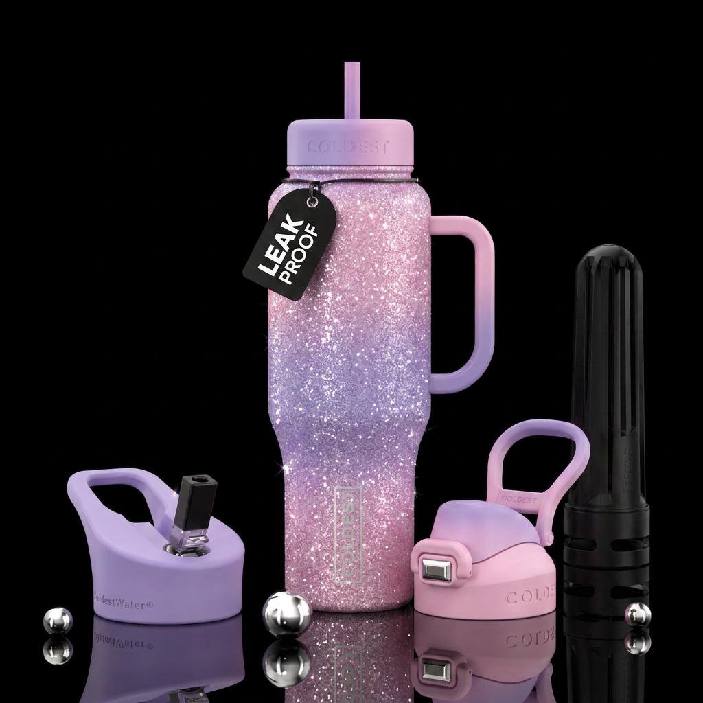 Glitter water bottle design