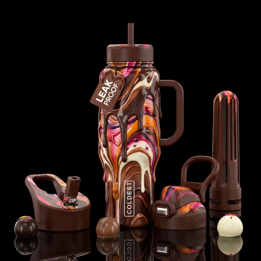Melting ice cream water bottle design