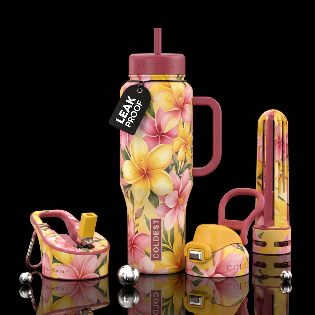 Flowers water bottle design