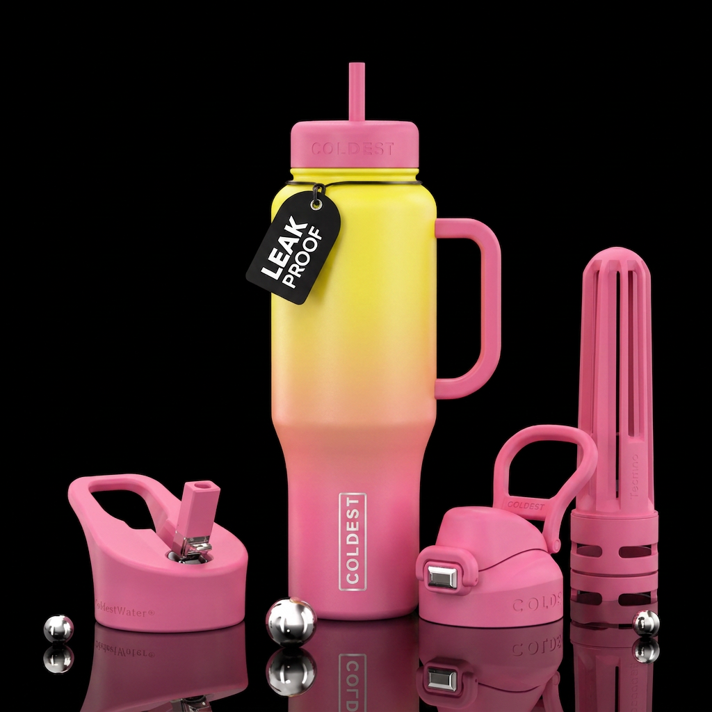 Pink lemonade water bottle design