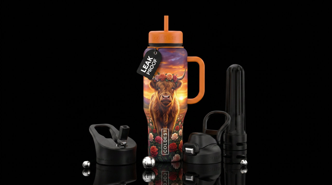 Highland cow 🐄 water bottle design