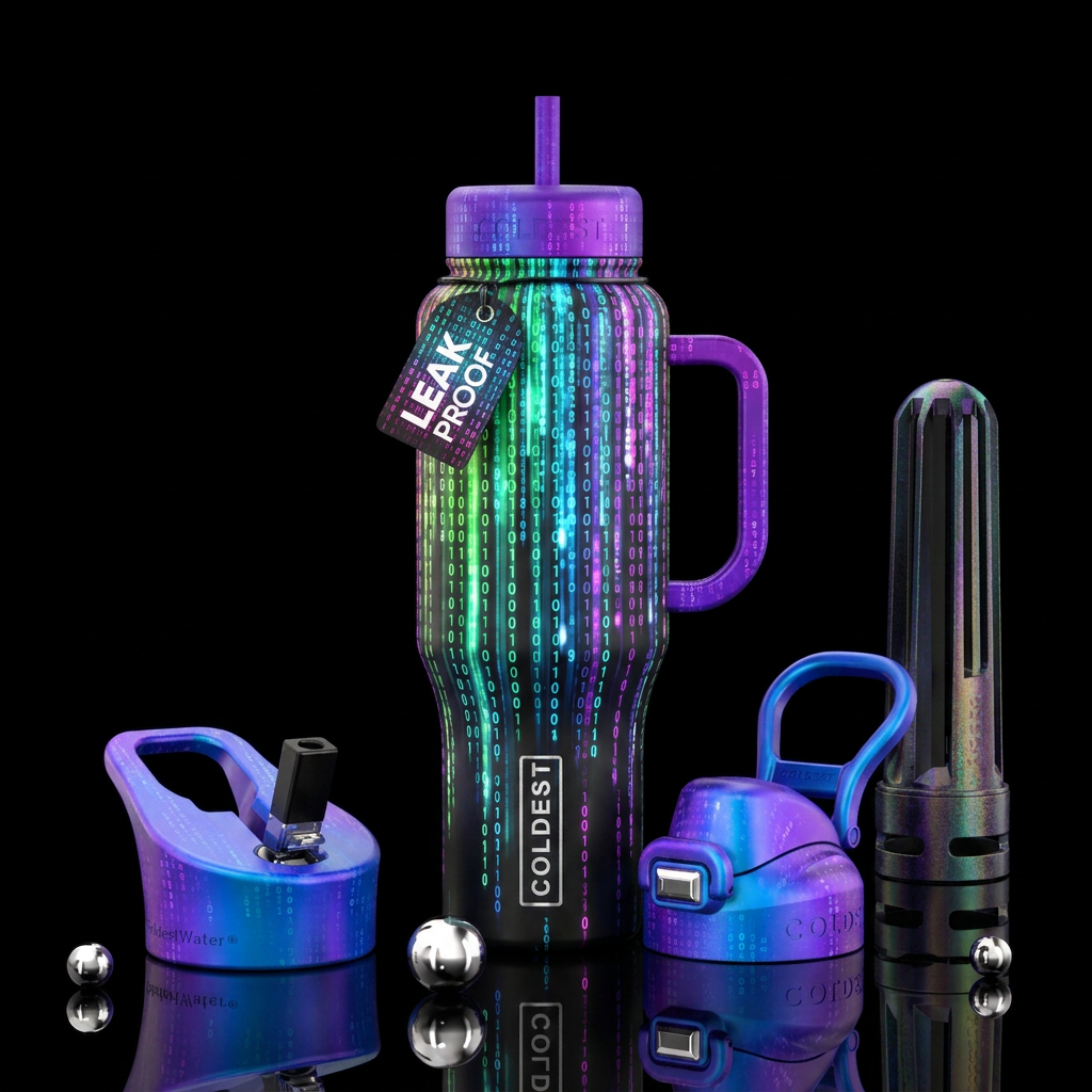 Data stream water bottle design