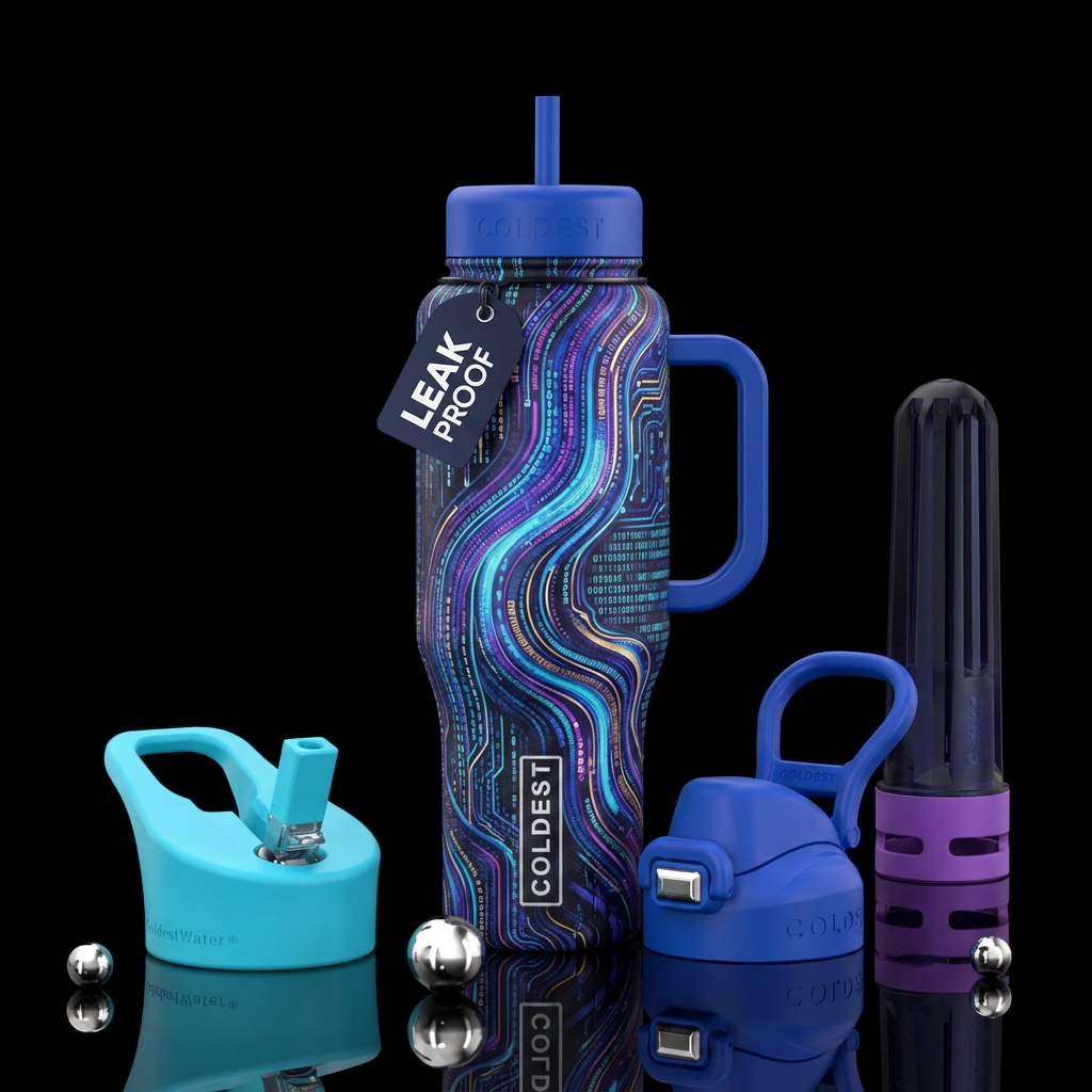 Data stream water bottle design