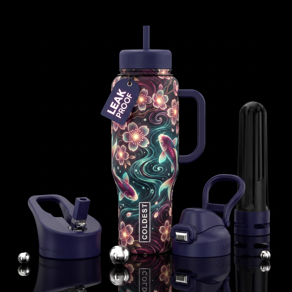 Japanese koi fish water bottle design