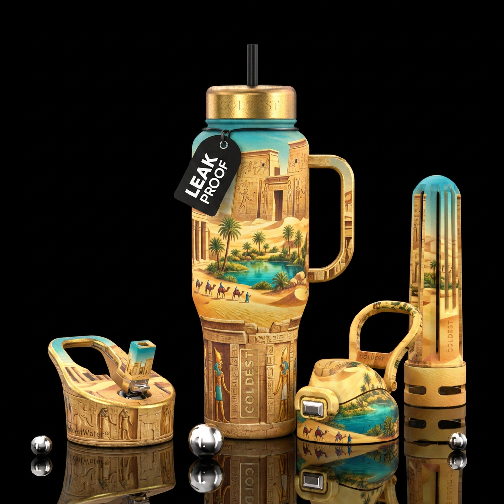 Ancient ruins water bottle design