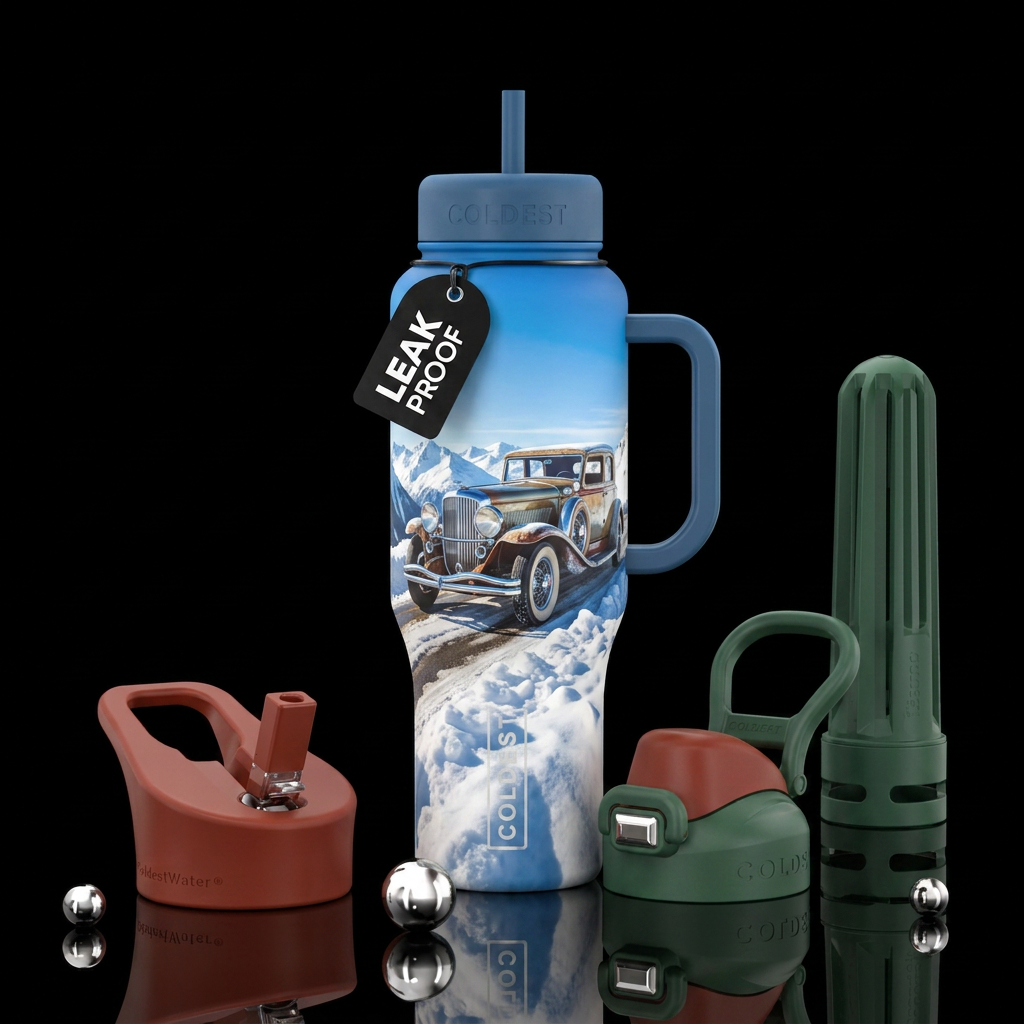 Back in time water bottle design