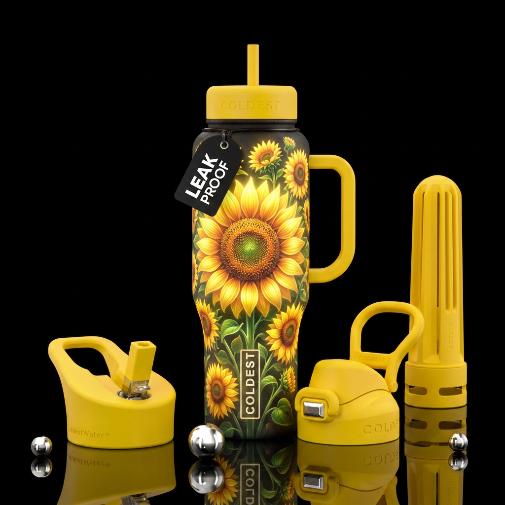 Queen sunflower 🌻 water bottle design