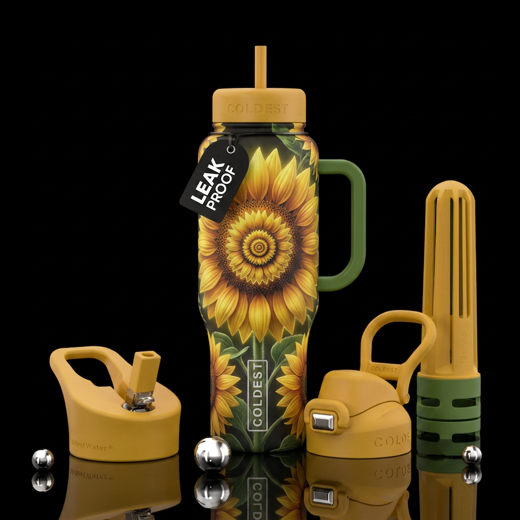 King sunflower 🌻 water bottle design