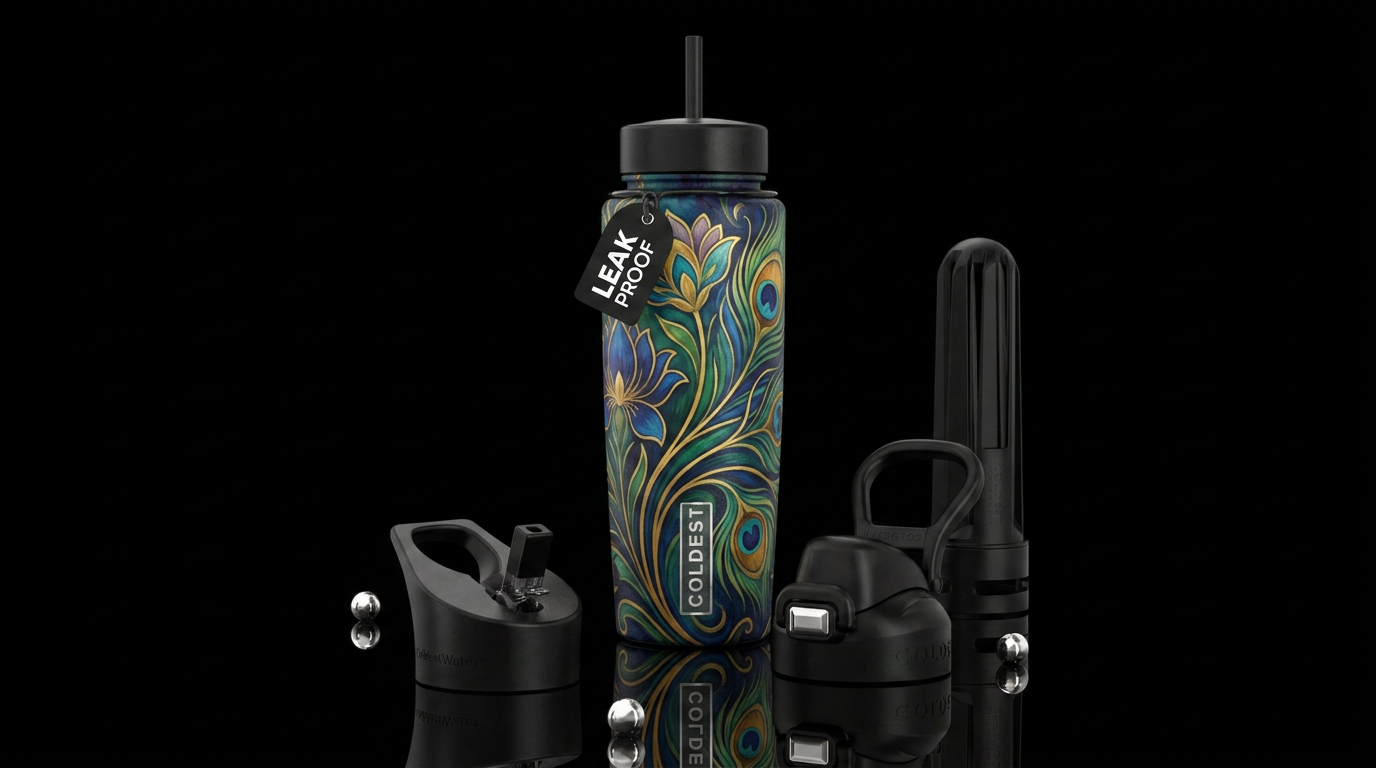 Flowers water bottle design