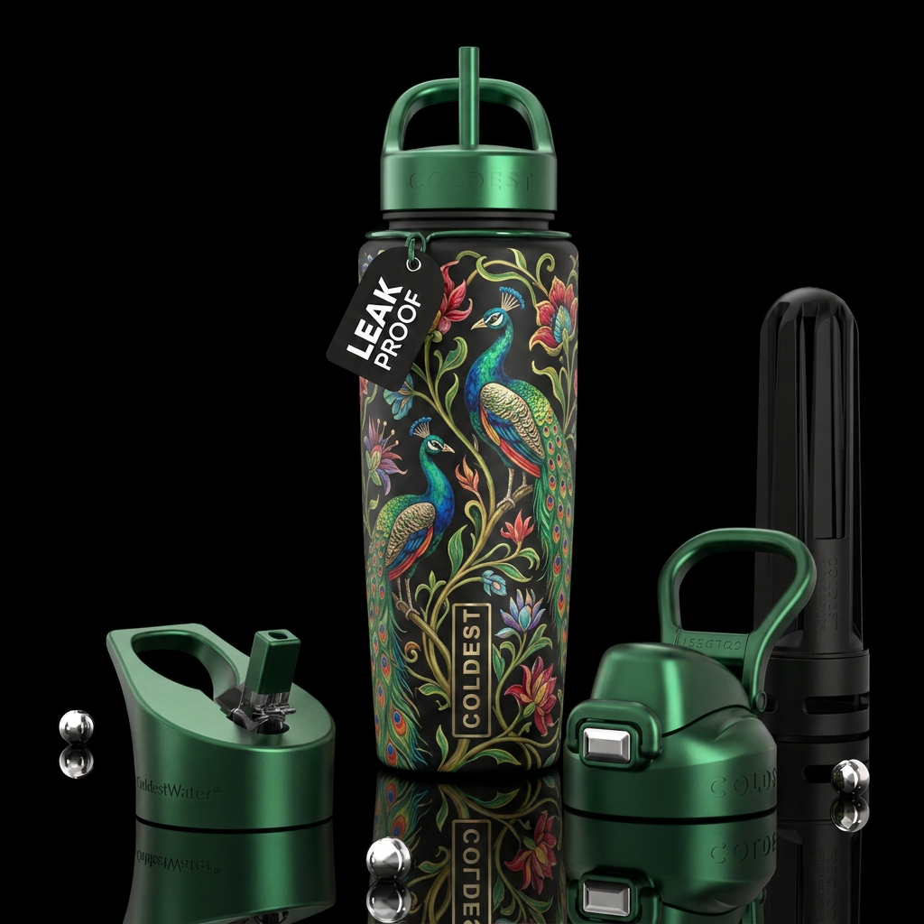 Peacock 🦚 art water bottle design