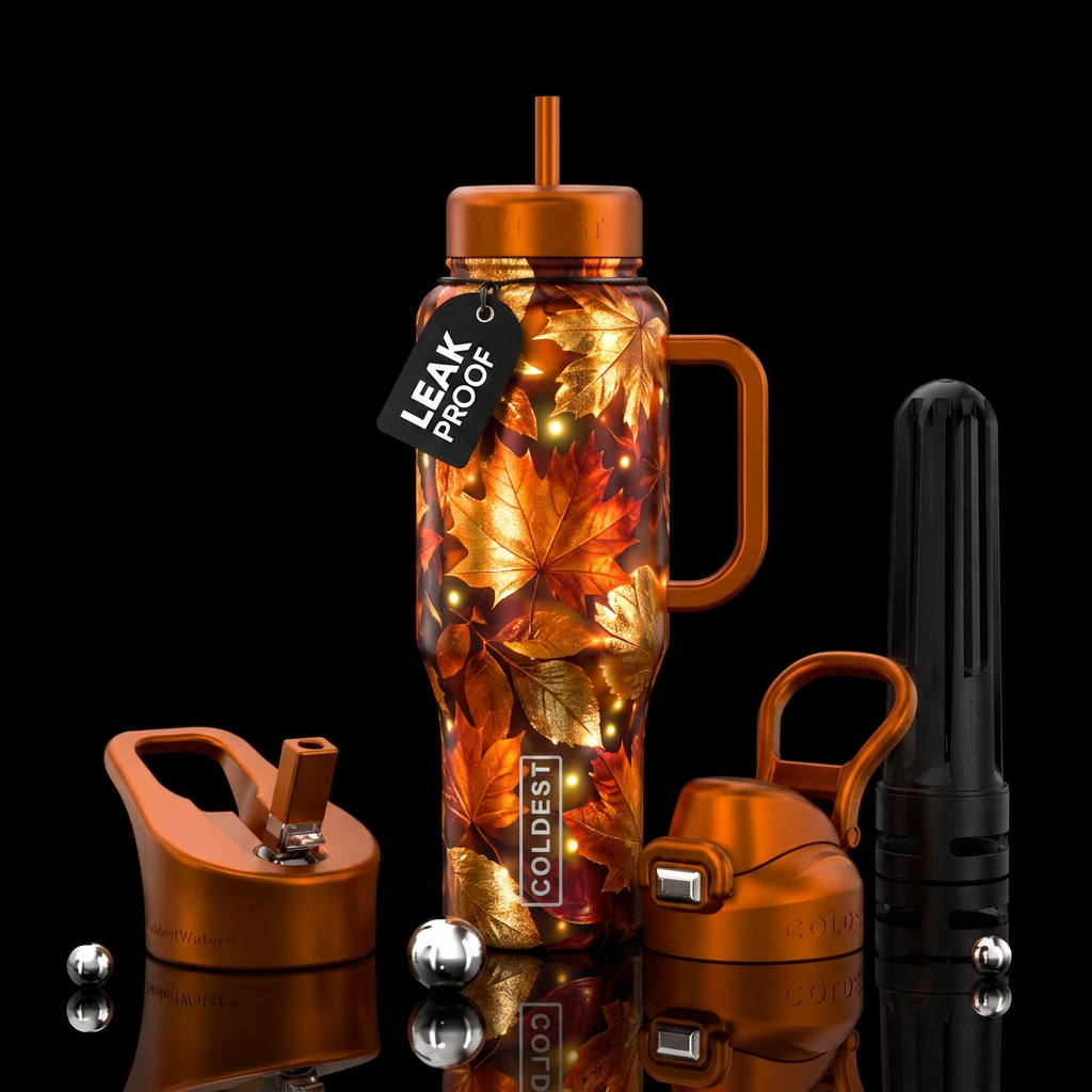 Fall leavss water bottle design