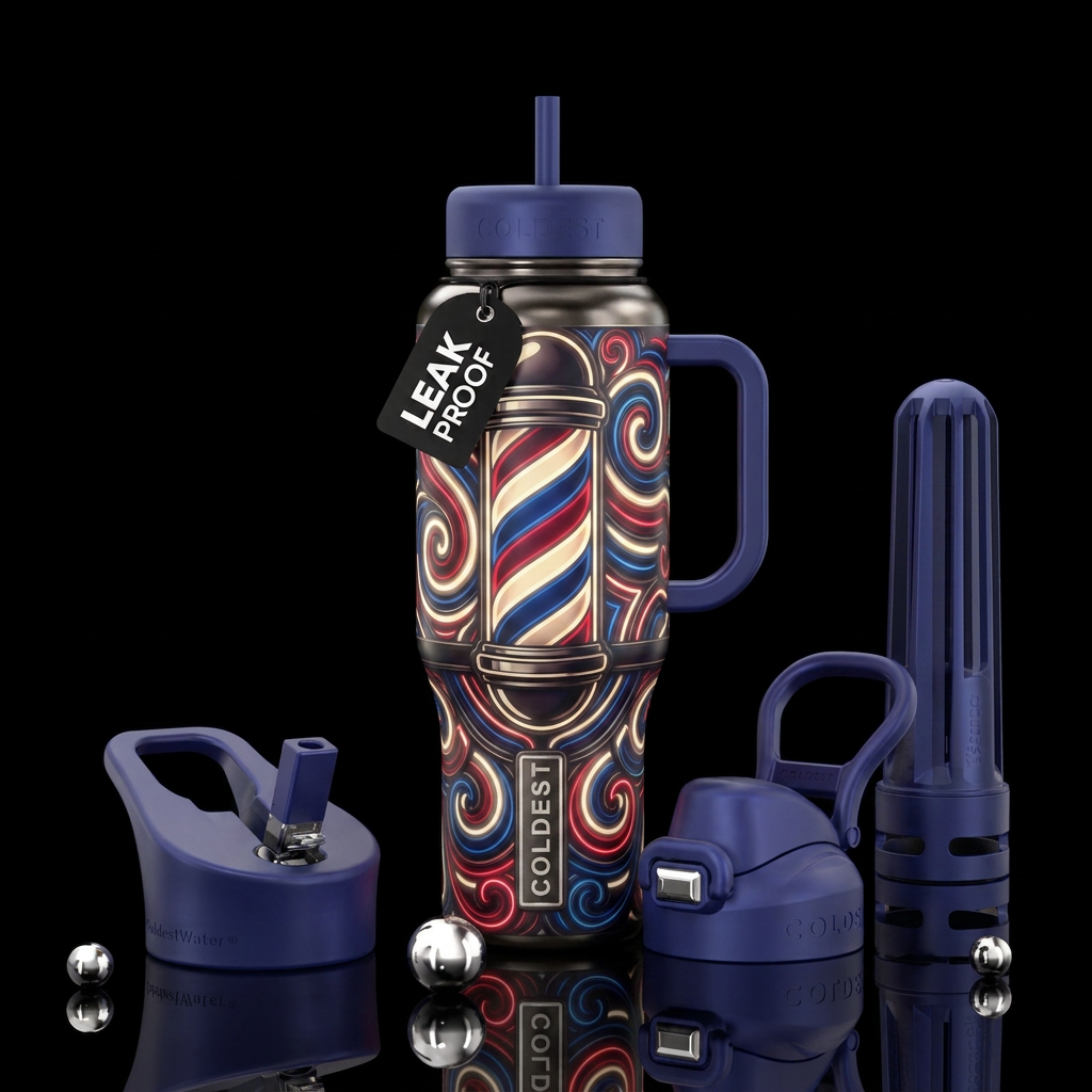 Barber 💈 water bottle design
