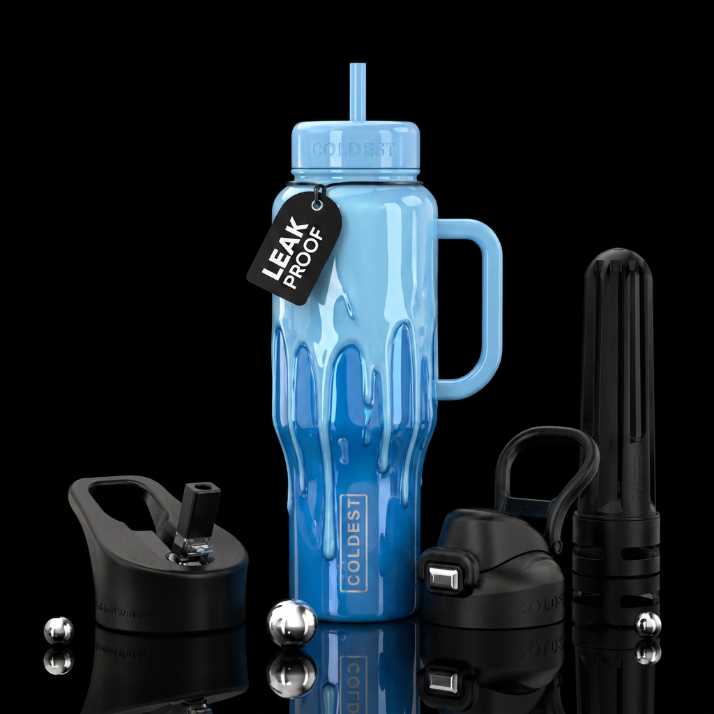 Dripping art water bottle design