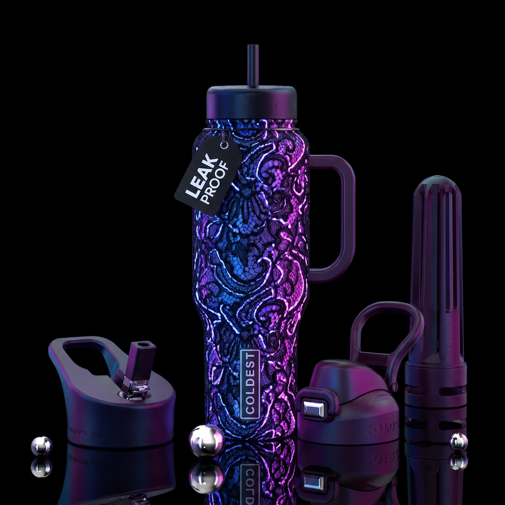 Glowie lace water bottle design