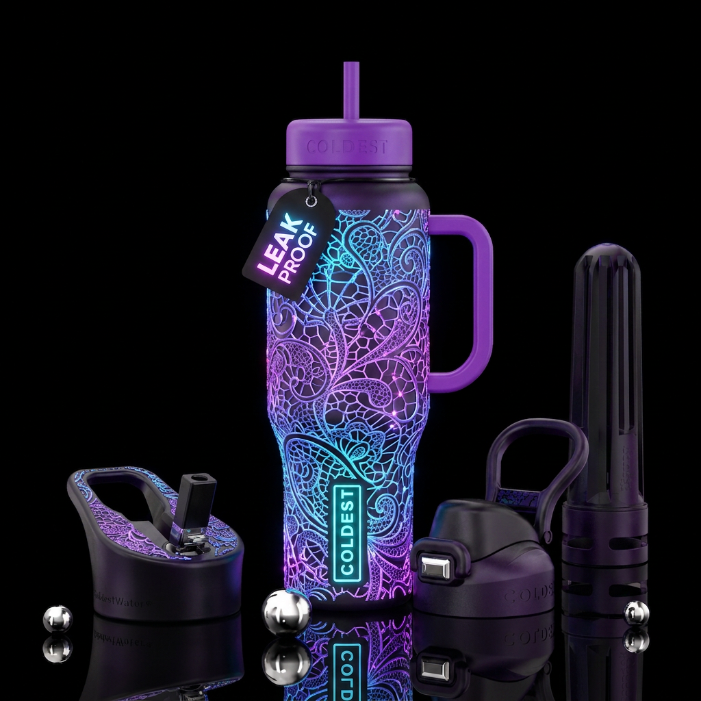 Glowie lace water bottle design