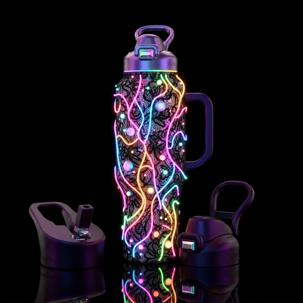 Glowie lace water bottle design