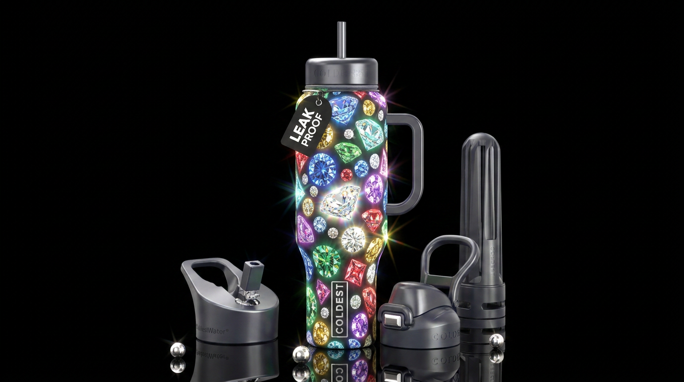 Diamonds water bottle design