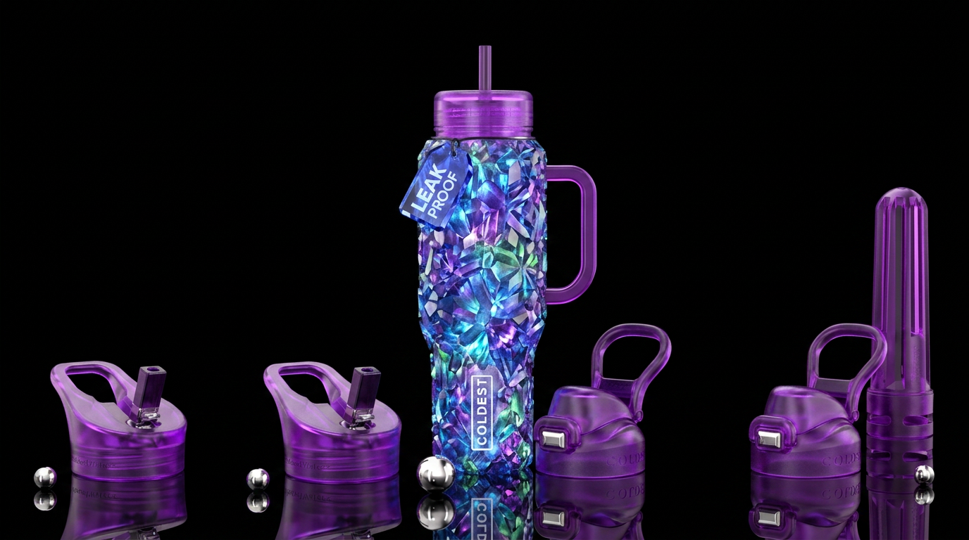 Crystals water bottle design