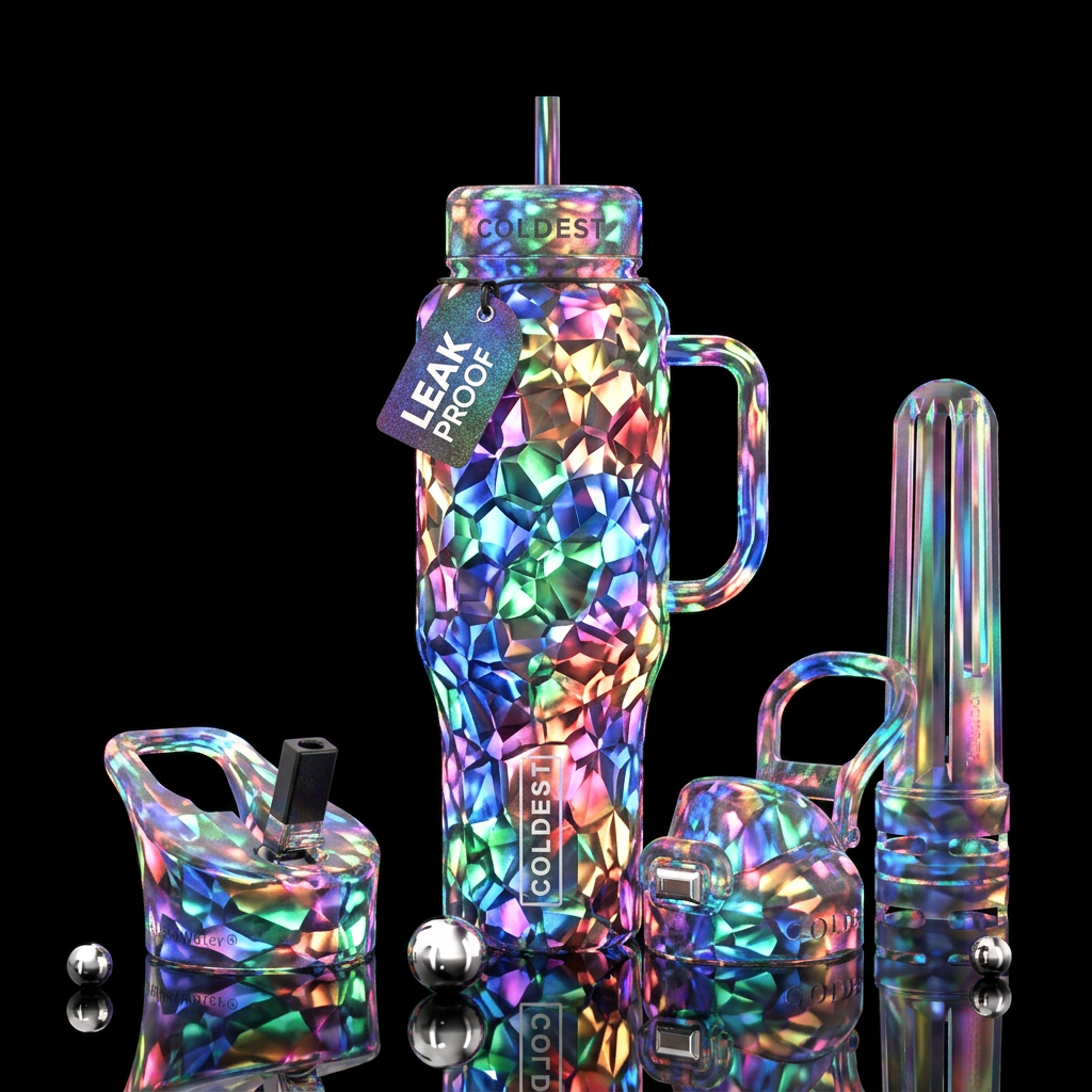 Crystals water bottle design