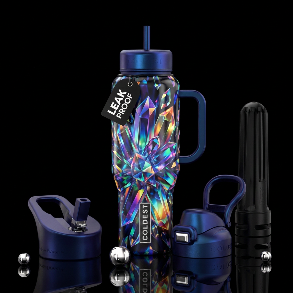 Crystals water bottle design