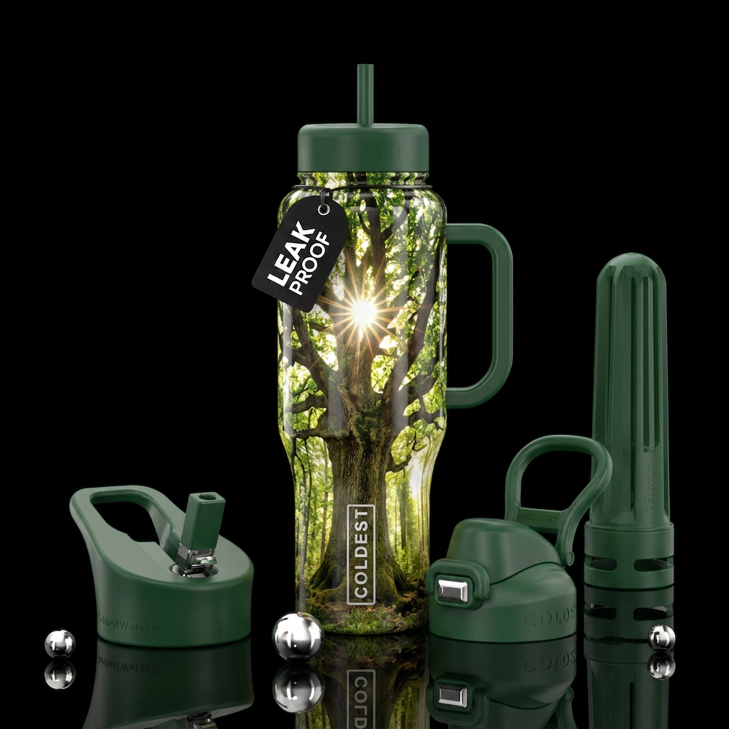 Oak tree water bottle design