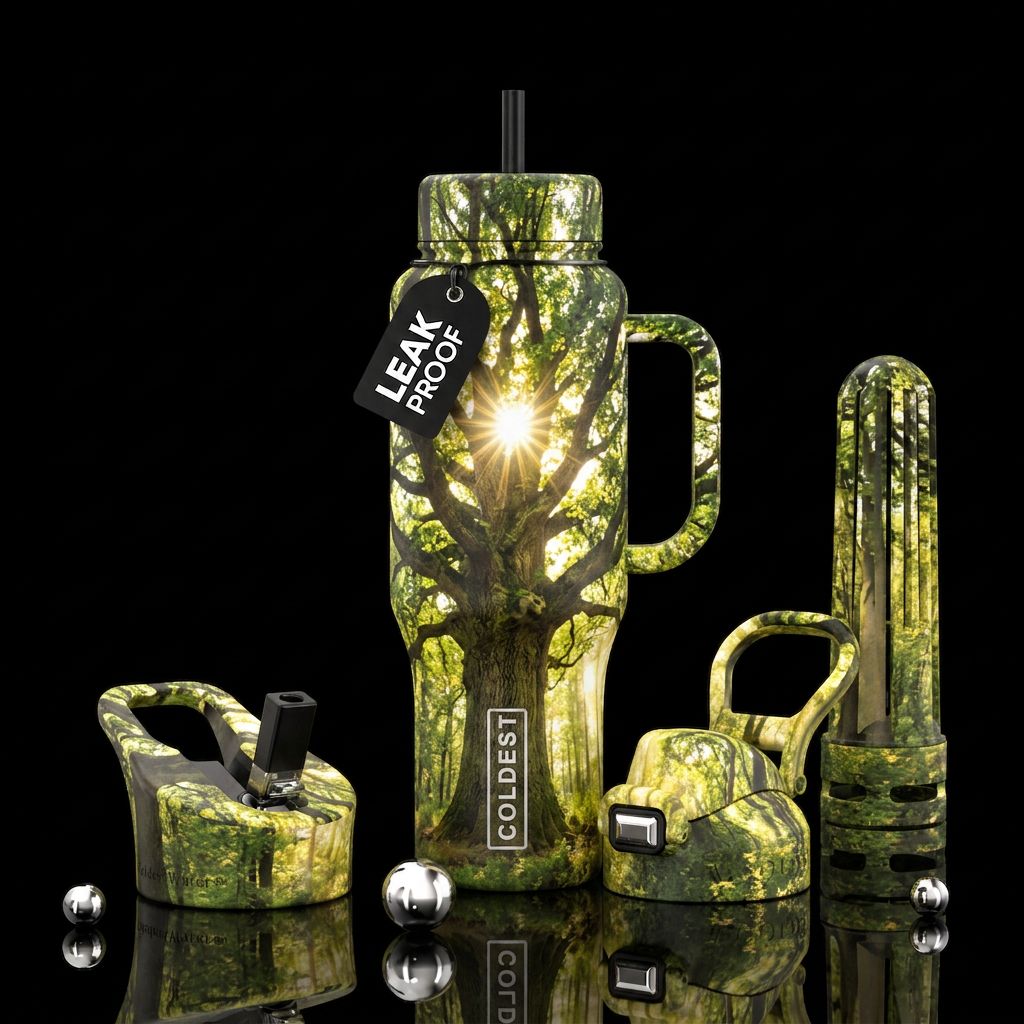 Oak tree water bottle design