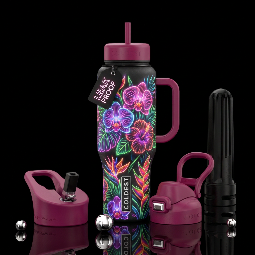Glowie flowers 🌺 water bottle design