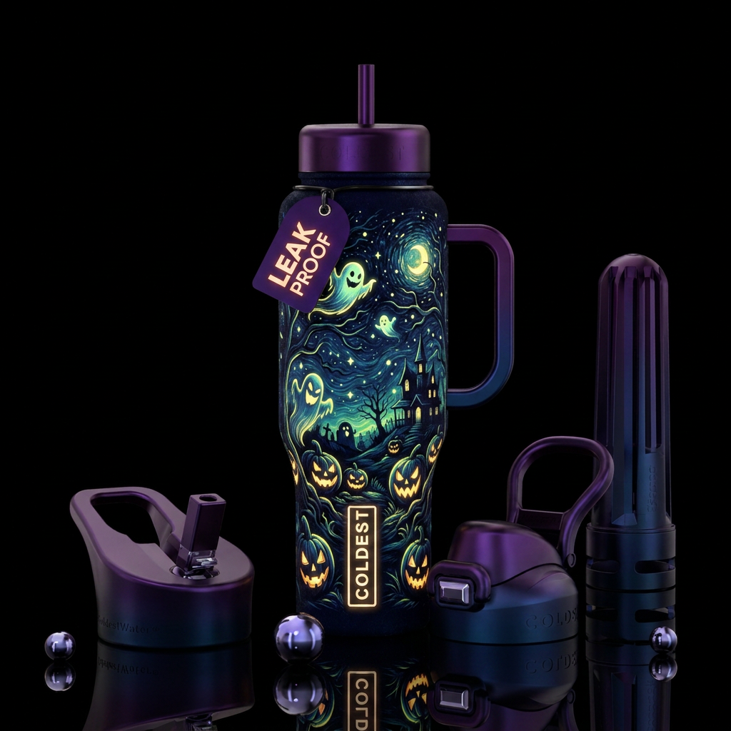 Halloween night water bottle design