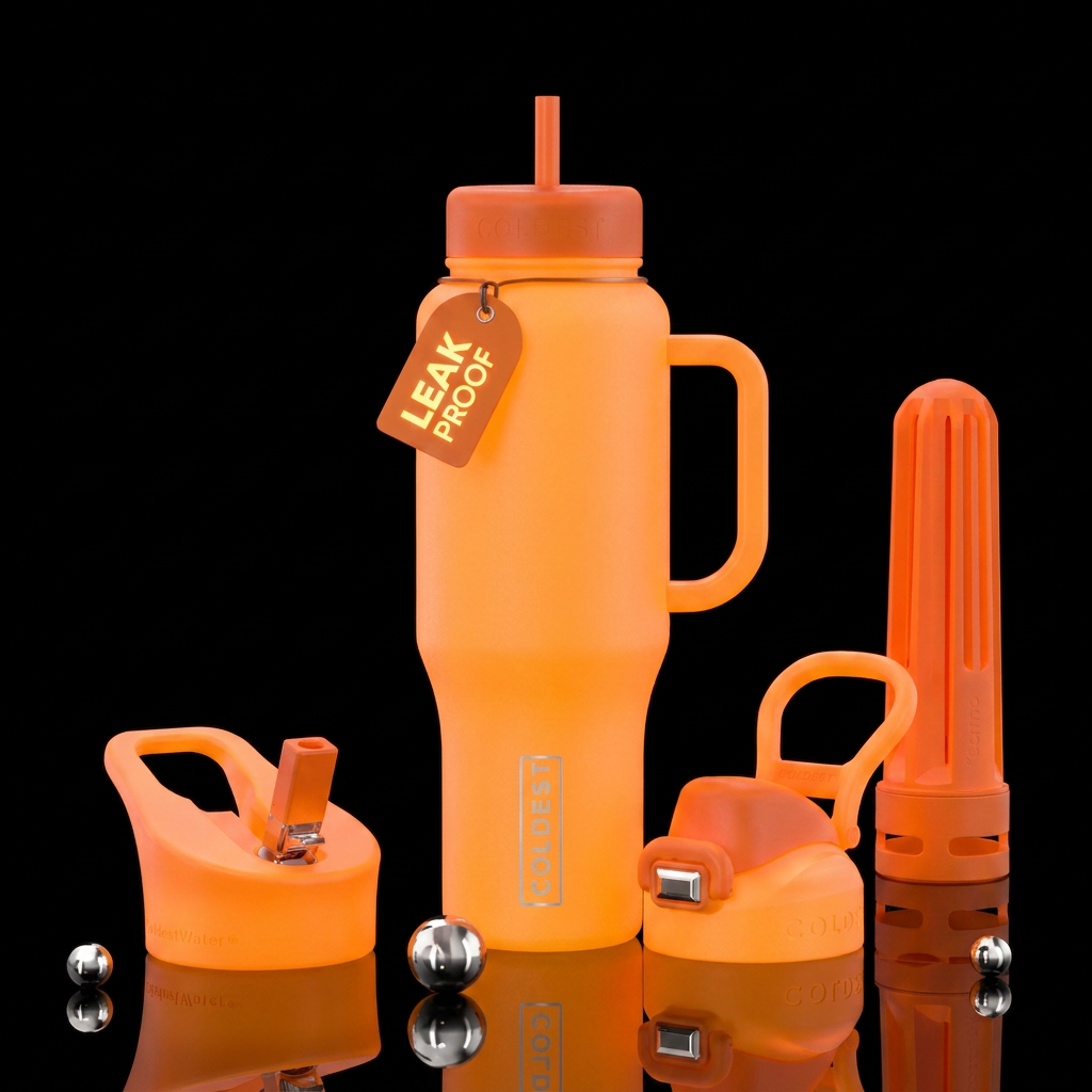 Tangerine orange water bottle design