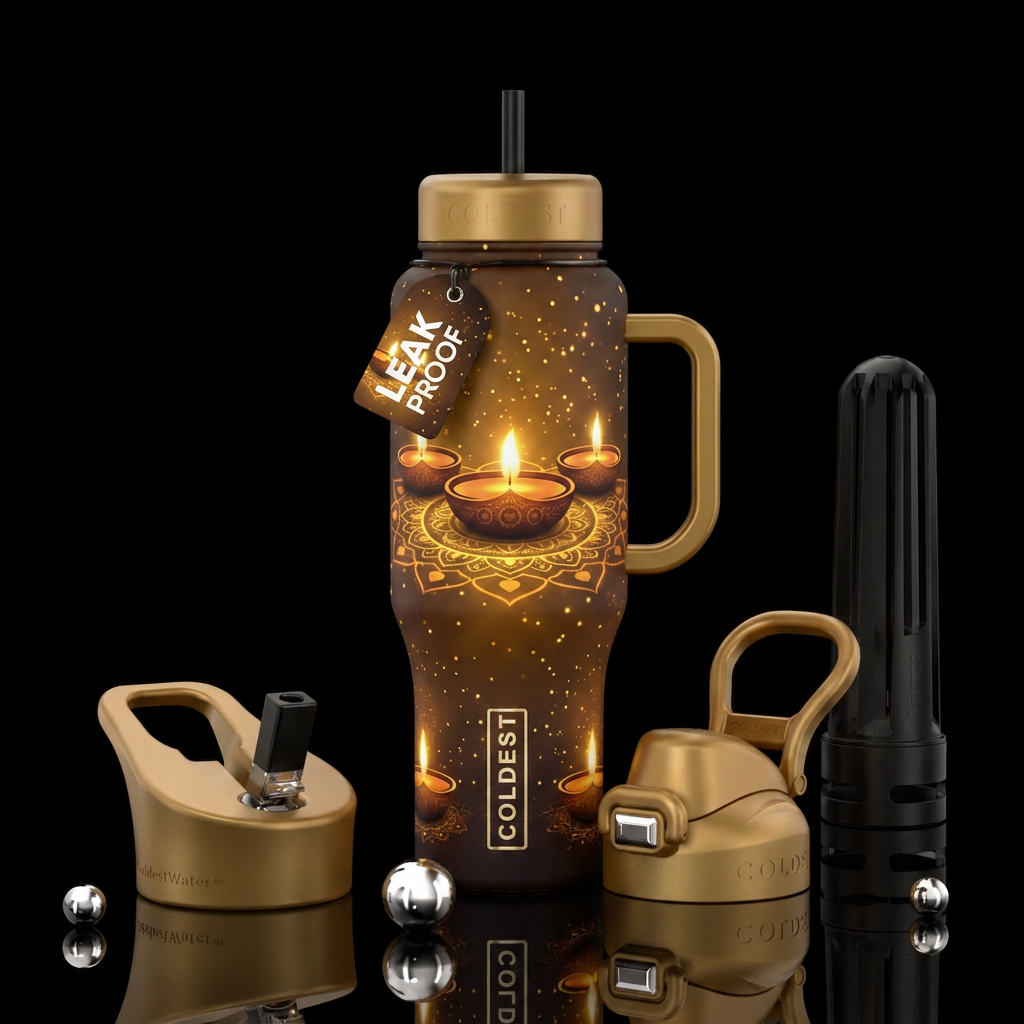 diwali, glowie, water bottle design