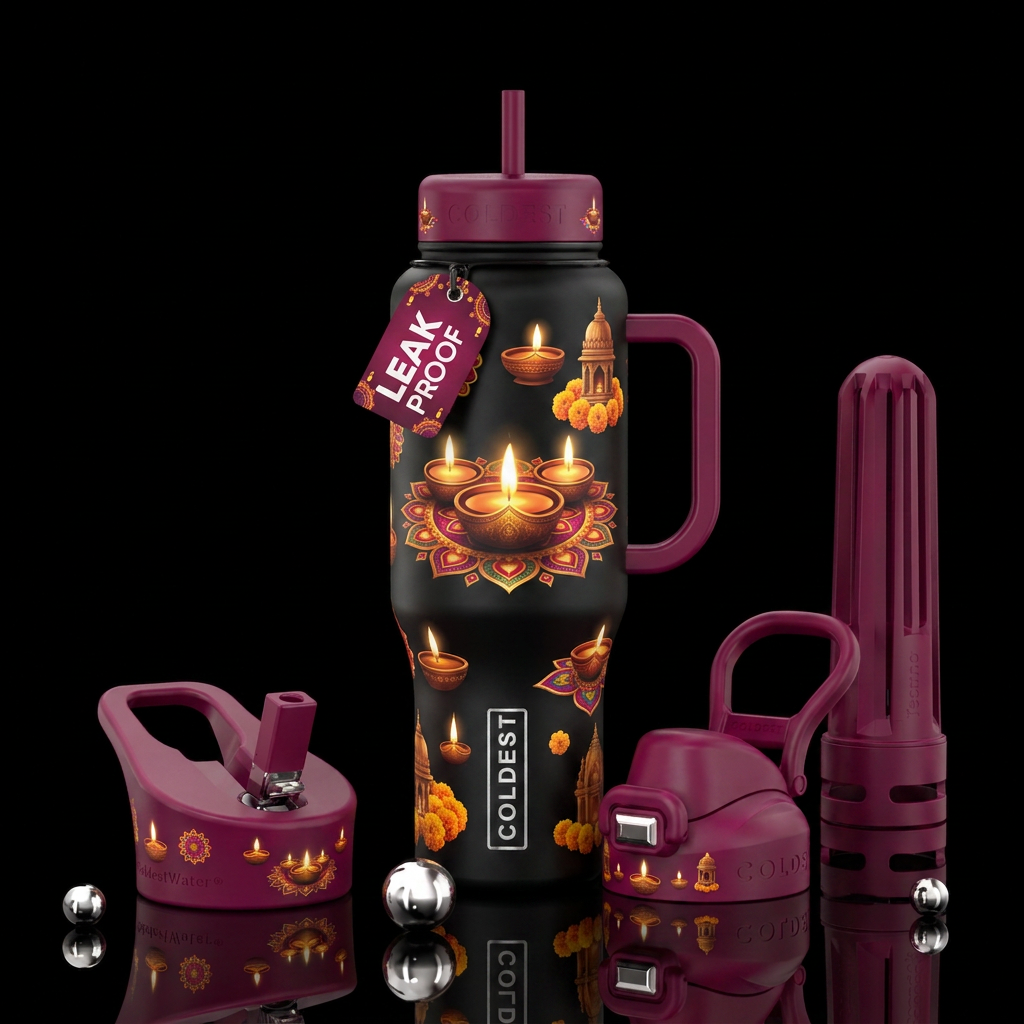 diwali, glowie, water bottle design