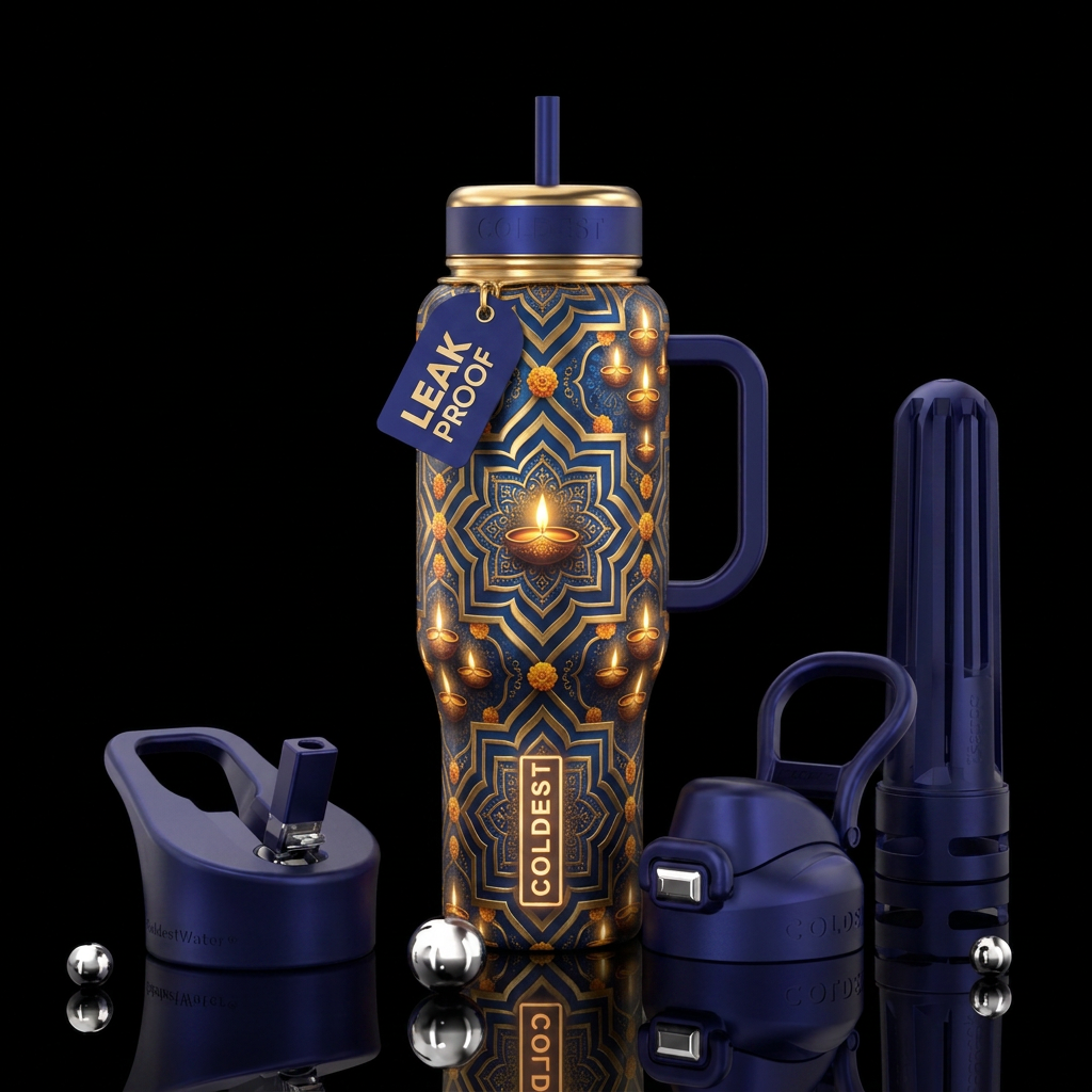 diwali, glowie, water bottle design