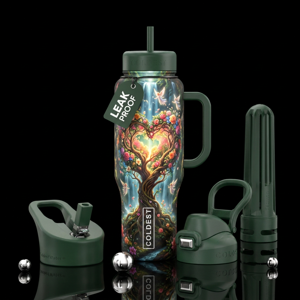 Land of the angels water bottle design