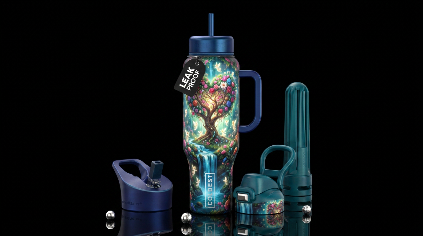Heart tree water bottle design