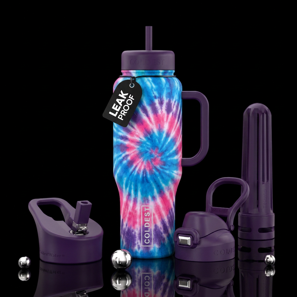 Tie dye water bottle design