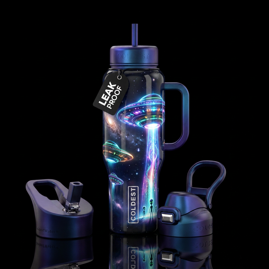 The aliens are coming 👽 water bottle design
