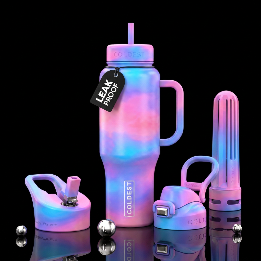 Cotton candy water bottle design