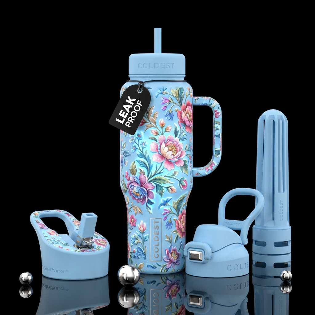 Flowers water bottle design