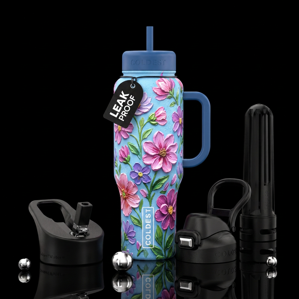 Flowers water bottle design