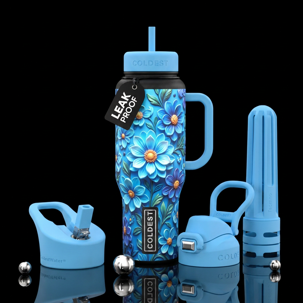 Flowers water bottle design